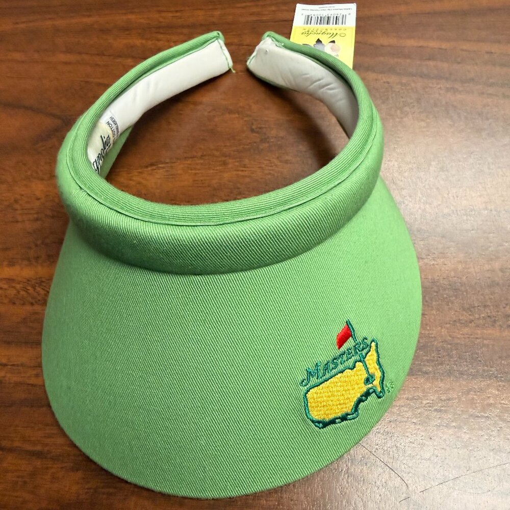 NWT Vintage Masters Golf Tournament Visor Green Logo Womens Made in USA